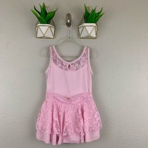 Danz N Motion Girls Pink Leotard Size 8-10 Lace